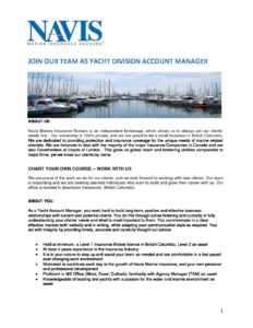 yacht charter manager job description